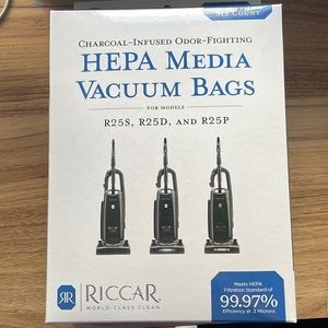 New, Riccar Hepa Media Vacuum Bags